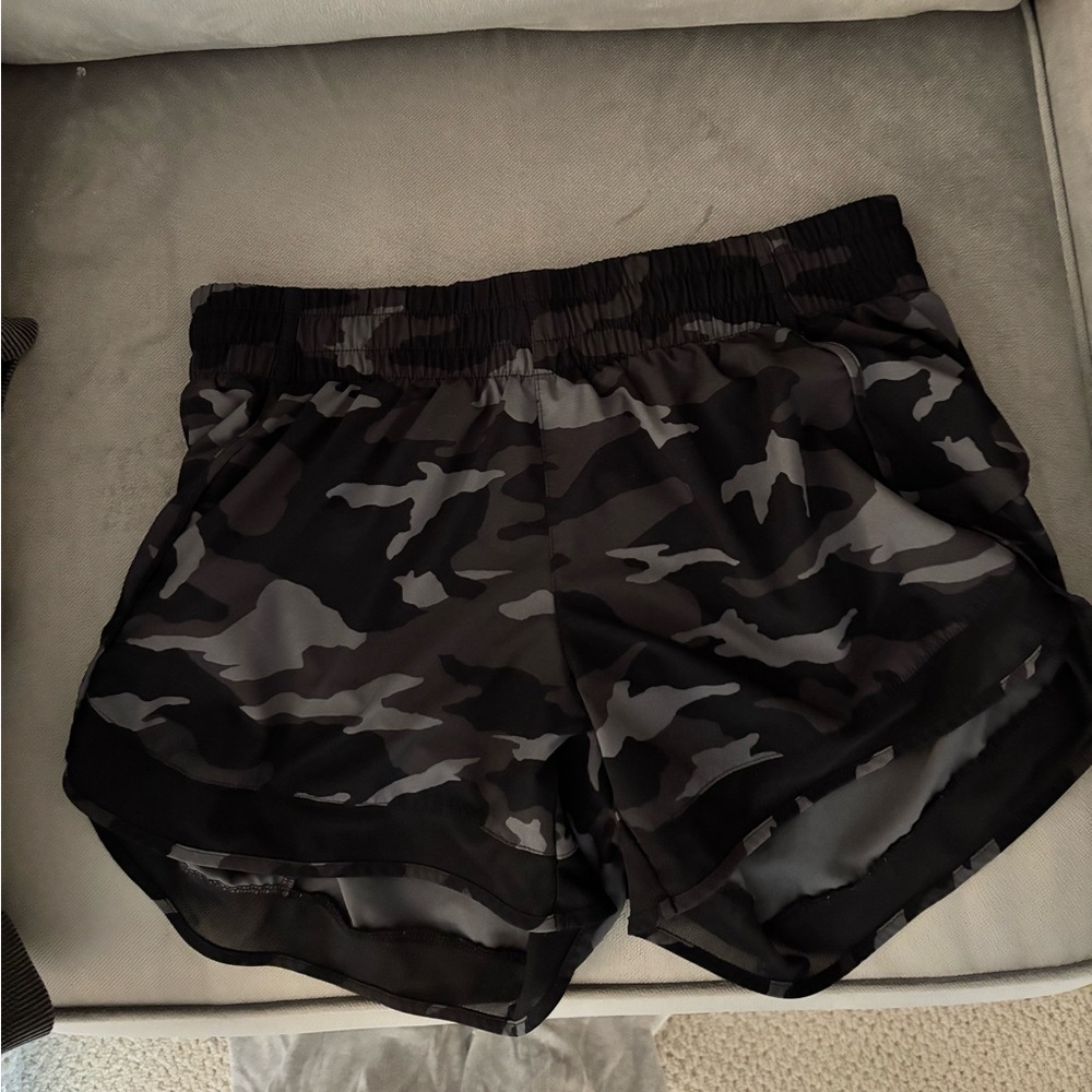 Athleta Black & Gray Camo Athletic Shorts